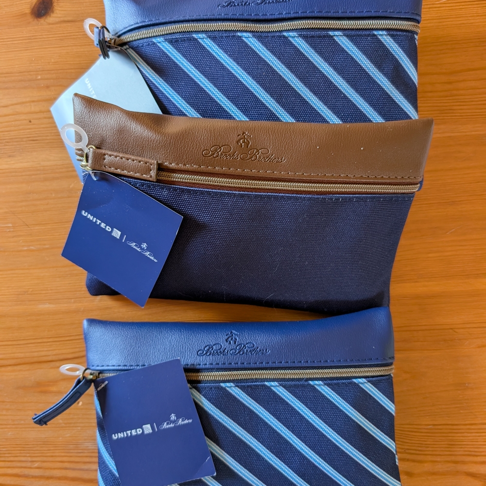 Set of 3 United Airlines Premium Plus Amenity Pouches